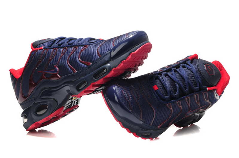 Nike TN nouveaux hommes chaussures maille bleu fonce rouge 2014 (2)